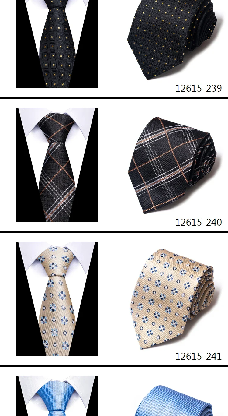 8 cm Tie Men Gravatas Classic Many Color Newest design Silk Necktie Shirt Accessories Striped Sky Blue Man's Office - Image 26