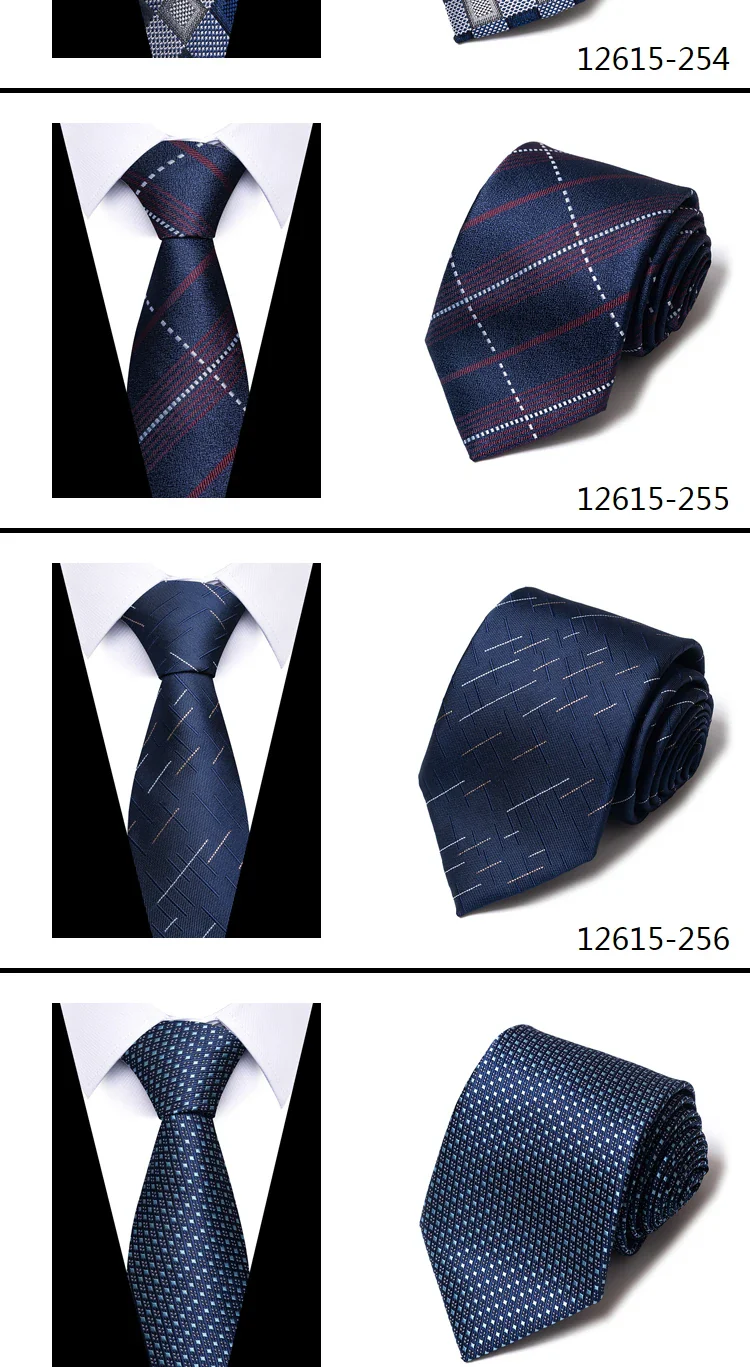 8 cm Tie Men Gravatas Classic Many Color Newest design Silk Necktie Shirt Accessories Striped Sky Blue Man's Office - Image 31