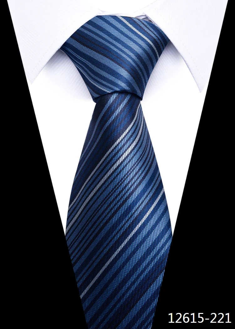 8 cm Tie Men Gravatas Classic Many Color Newest design Silk Necktie Shirt Accessories Striped Sky Blue Man's Office - Image 53