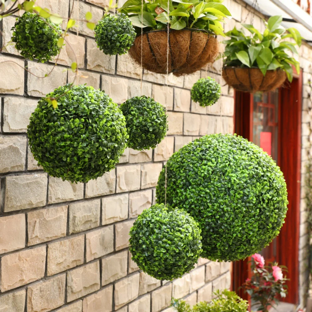 8 Size Artificial Plant Topiary Ball Faux Boxwood Decorative Balls for Backyard Balcony Garden Wedding and Home Decor - Image 2