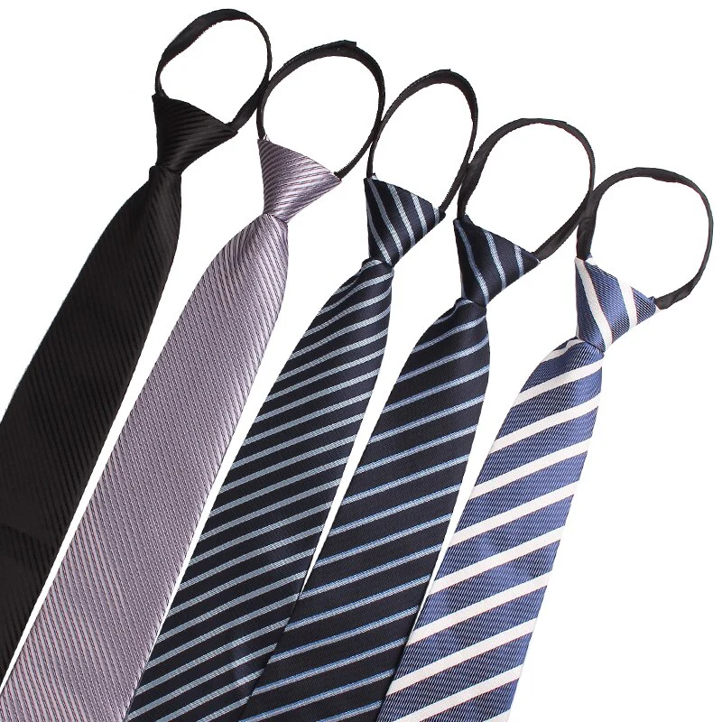 8cm Width Pre-tied Neck Tie Mens Classic Zipper Ties For Men Jacquard Bridegroom Party Necktie - Image 10