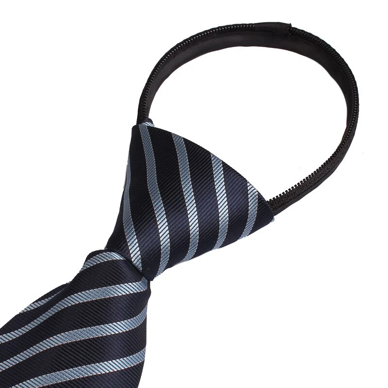 8cm Width Pre-tied Neck Tie Mens Classic Zipper Ties For Men Jacquard Bridegroom Party Necktie - Image 8
