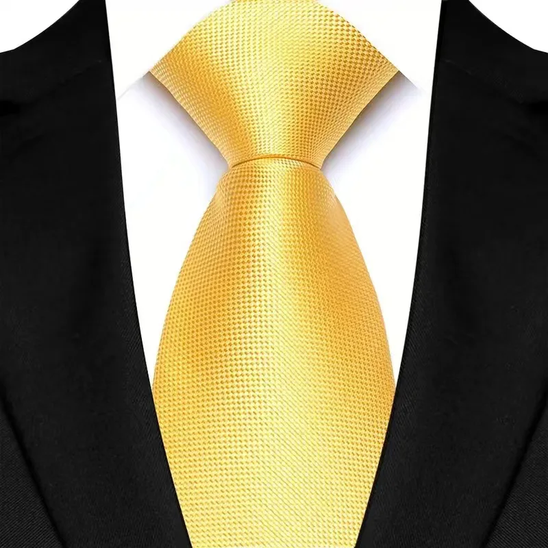 8cm Width Yellow Color Neck Ties For Men Paisley Dots Necktie Handmade Business Formal Tie Suit Accessories Tuxedo Cravat - Image 11