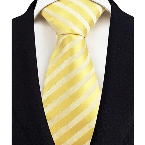 8cm Width Yellow Color Neck Ties For Men Paisley Dots Necktie Handmade Business Formal Tie Suit Accessories Tuxedo Cravat - Image 3