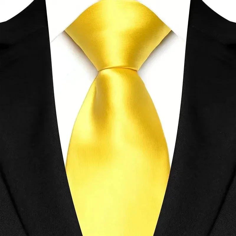 8cm Width Yellow Color Neck Ties For Men Paisley Dots Necktie Handmade Business Formal Tie Suit Accessories Tuxedo Cravat - Image 7
