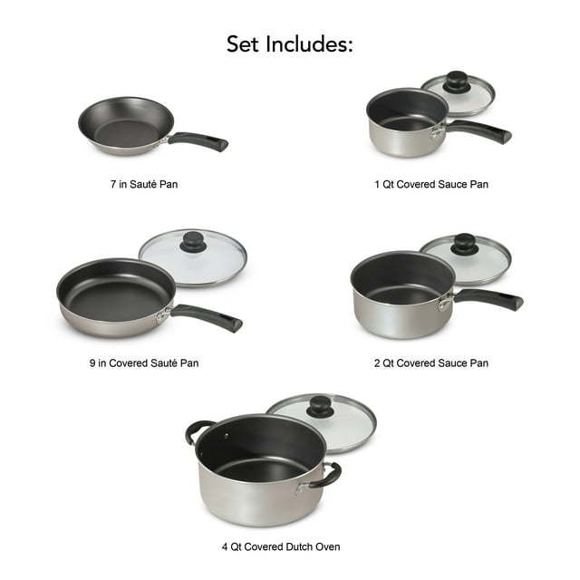 9-Piece Non-Stick Cookware Set, Champagne - Image 5