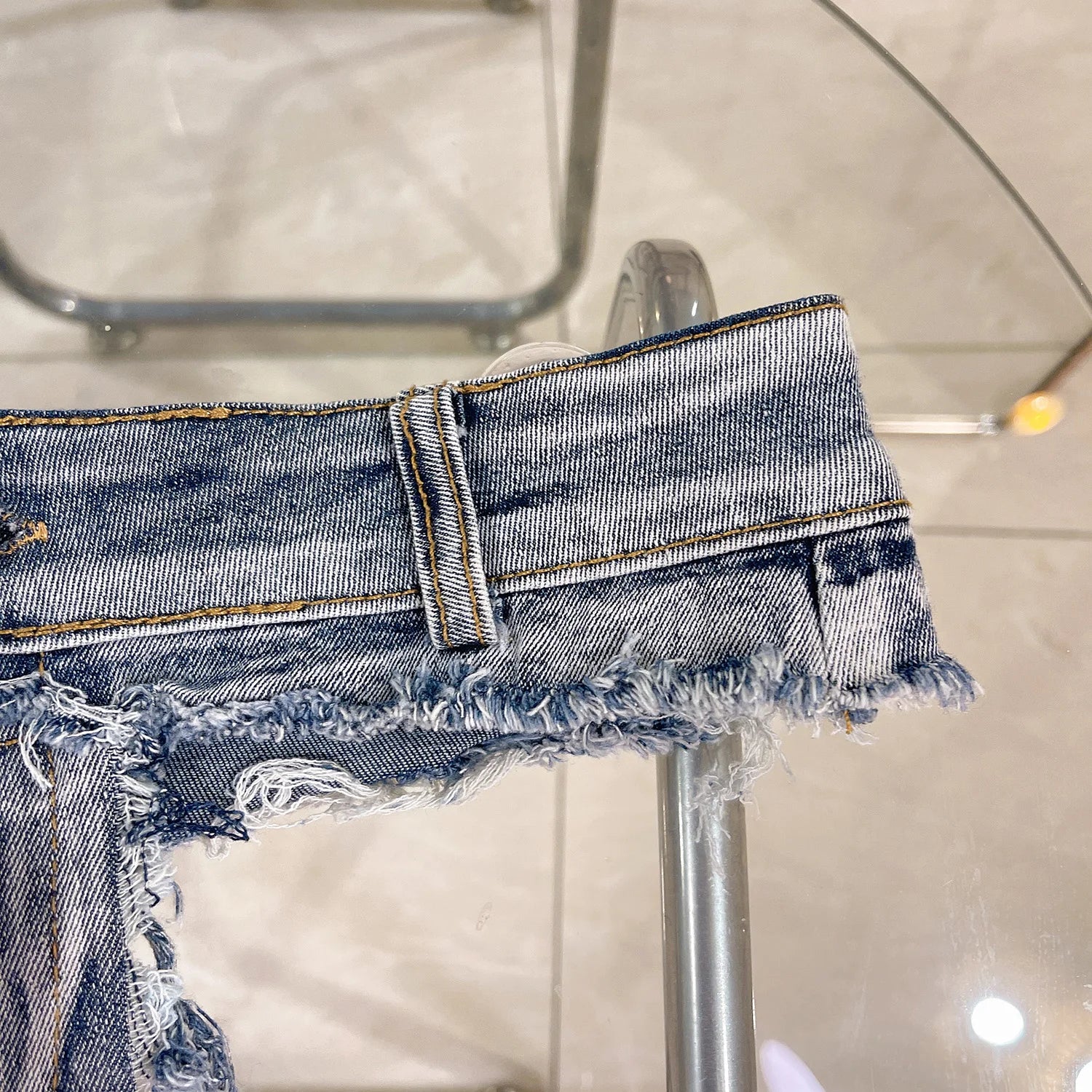 9040#New Sexy Low Waist Perforated Fun Bar Nightclub High Elastic Summer Fashion Denim Shorts Women's Jeans - Image 6