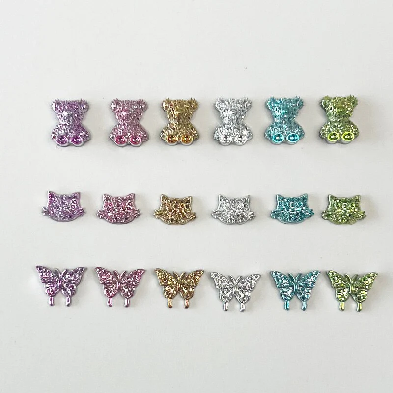 A Box Popular Mixed 3d Nails Art Butterflies Bear Cats Charms DIY Manicure Decorations Accessories Supplies - Image 4