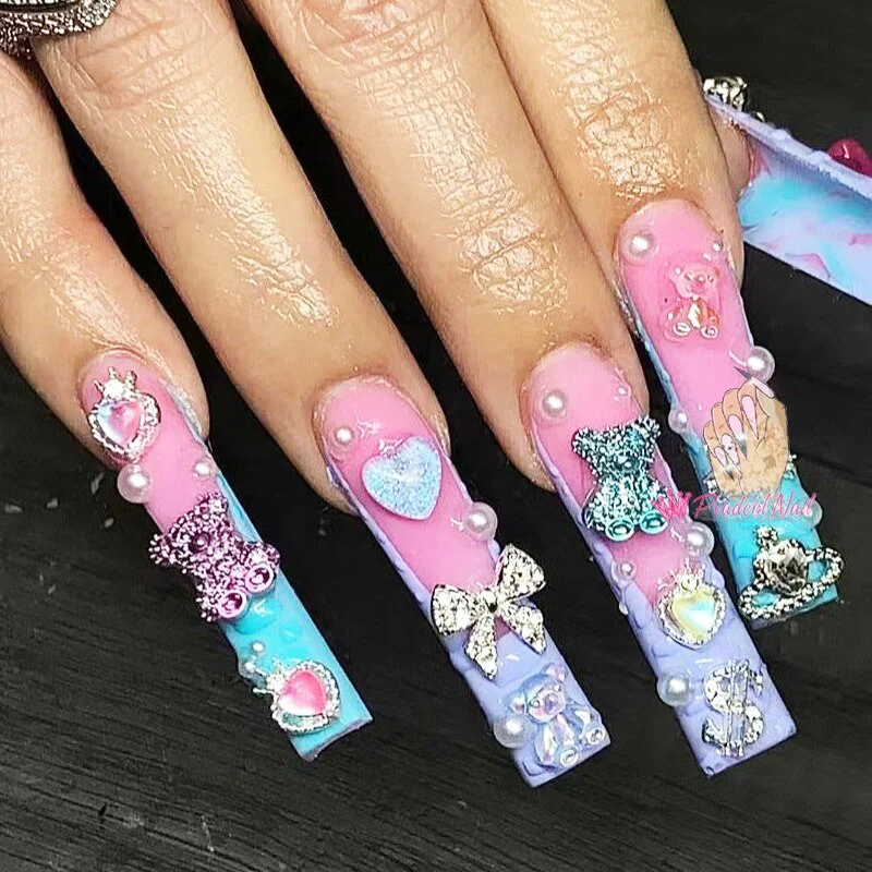 A Box Popular Mixed 3d Nails Art Butterflies Bear Cats Charms DIY Manicure Decorations Accessories Supplies - Image 7