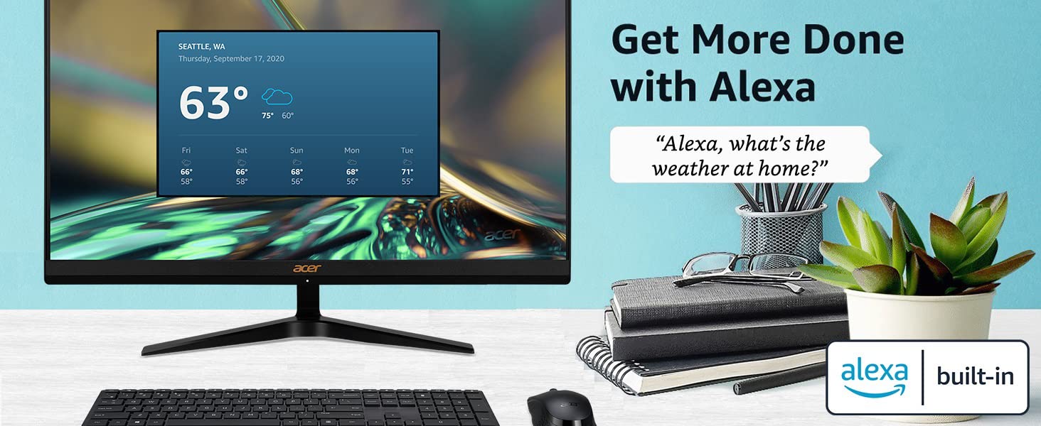Acer Aspire C27-1700-UA91 AIO Desktop | 27" Full HD IPS Display | 12th Gen Intel Core i5-1235U | Intel Iris Xe Graphics | 16GB DDR4 | 512GB NVMe M.2 SSD | Intel Wireless Wi-Fi 6 | Windows 11 Home - Image 8
