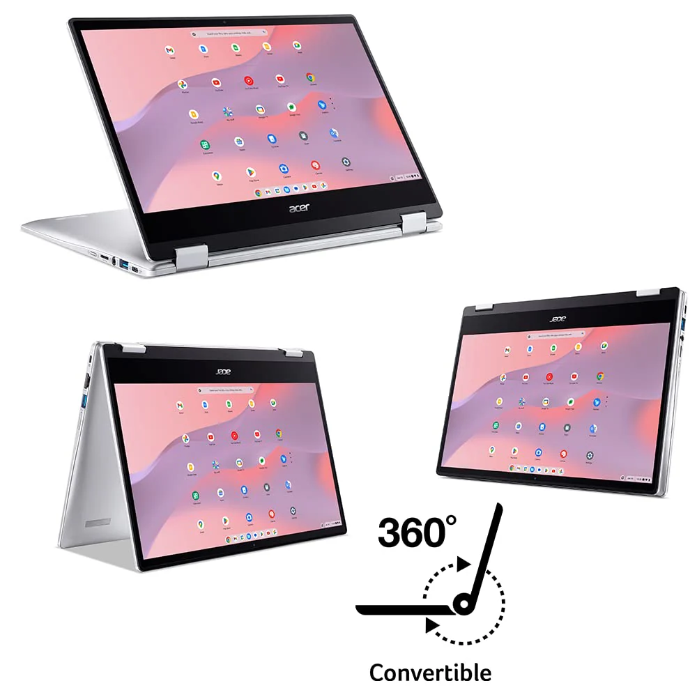 Acer Chromebook Spin 314 Convertible Laptop | Intel Pentium Silver N6000 | 14" HD Corning Gorilla Glass Touch Display | 4GB LPDDR4X | 128GB eMMC | Intel Wi-Fi 6 AX201 | Chrome OS | CP314-1H-P9G7 - Image 7