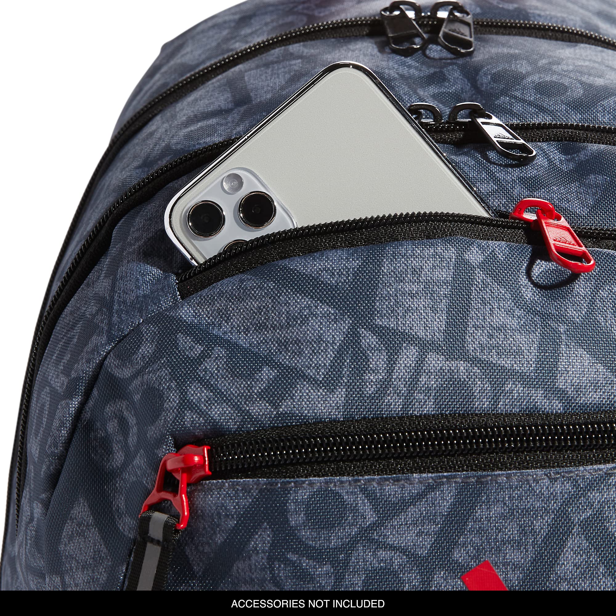 adidas Foundation 6 Backpack, ADI Collage Jersey Onix-Grey/Black/Vivid Red, One Size - Image 5