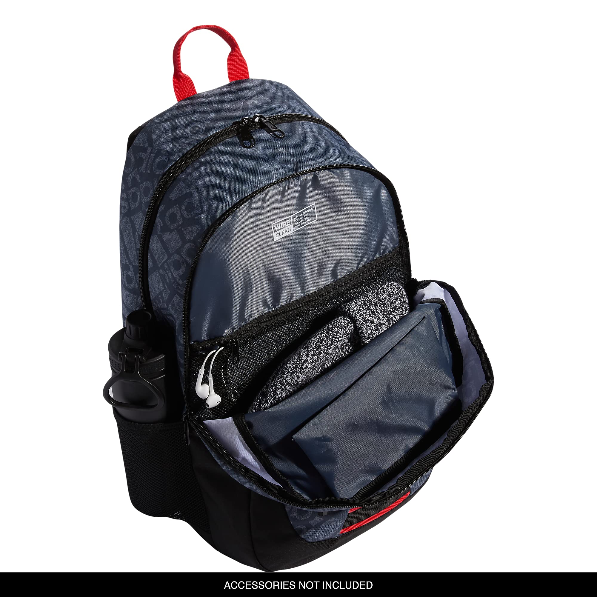 adidas Foundation 6 Backpack, ADI Collage Jersey Onix-Grey/Black/Vivid Red, One Size - Image 6