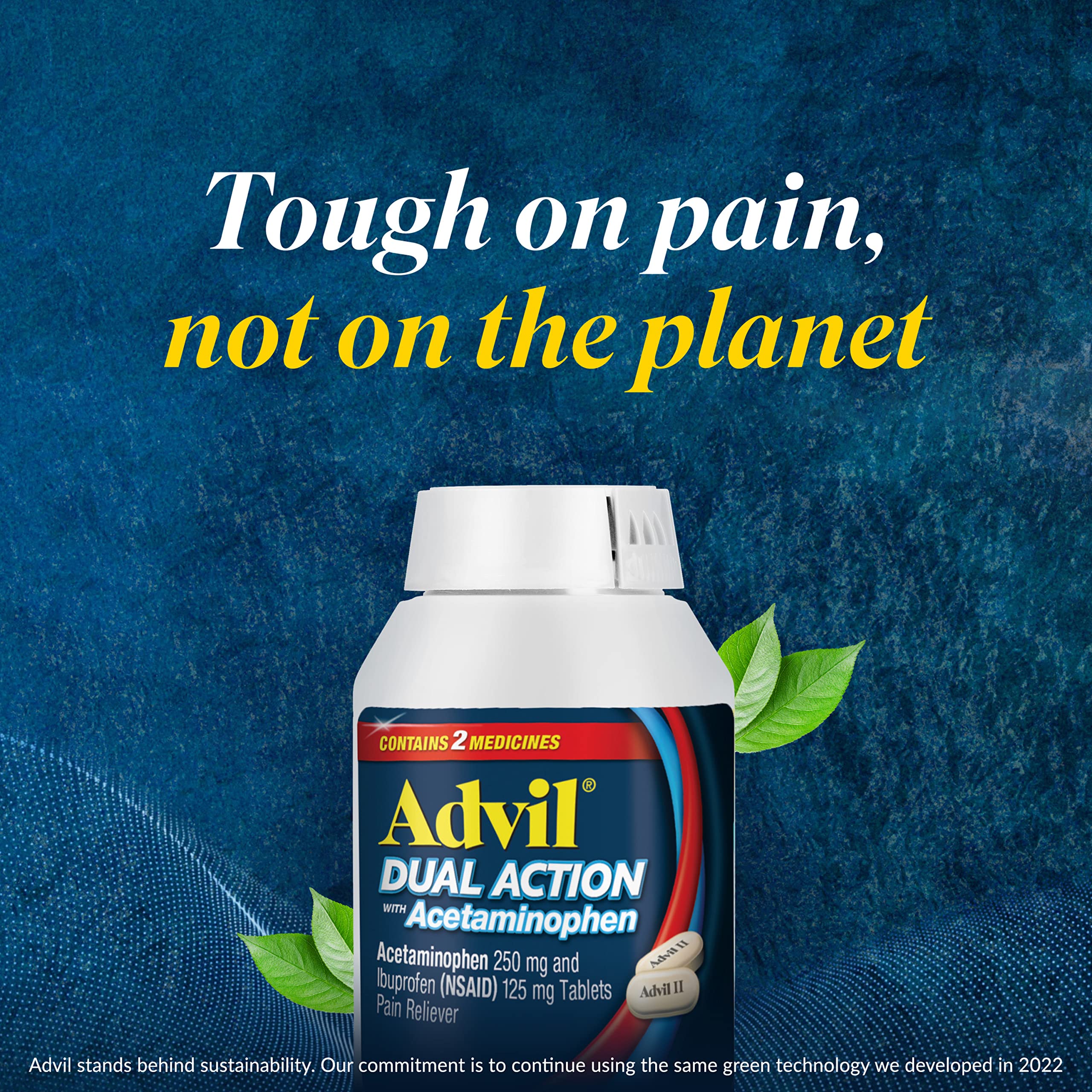 Advil Dual Action Coated Caplets with Acetaminophen, 250 Mg Ibuprofen and 500 Mg Acetaminophen Per Dose (2 Dose Equivalent) for 8 Hour Pain Relief - 216 Count - Image 2