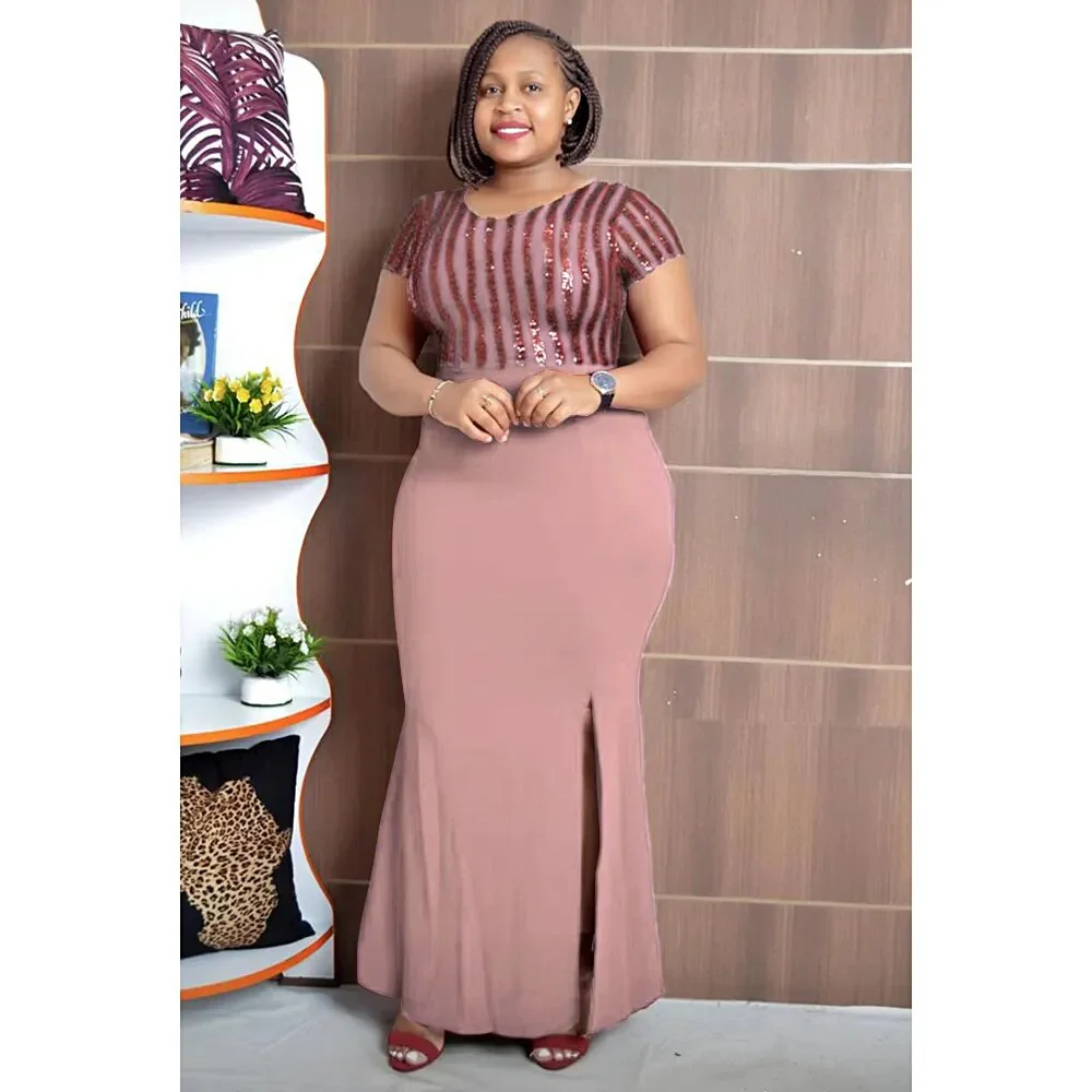 African Dress Women Robe Africaine Femme Bazin Riche Sequin Wedding Designer Long Dress Sexy Party Dresses 2023 New Summer - Image 6