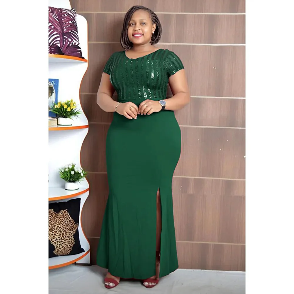 African Dress Women Robe Africaine Femme Bazin Riche Sequin Wedding Designer Long Dress Sexy Party Dresses 2023 New Summer - Image 7