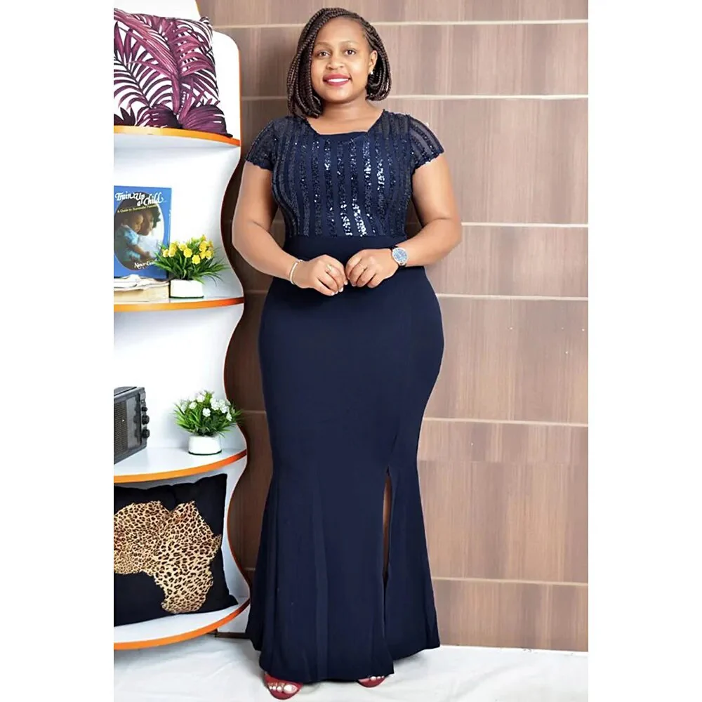 African Dress Women Robe Africaine Femme Bazin Riche Sequin Wedding Designer Long Dress Sexy Party Dresses 2023 New Summer - Image 9