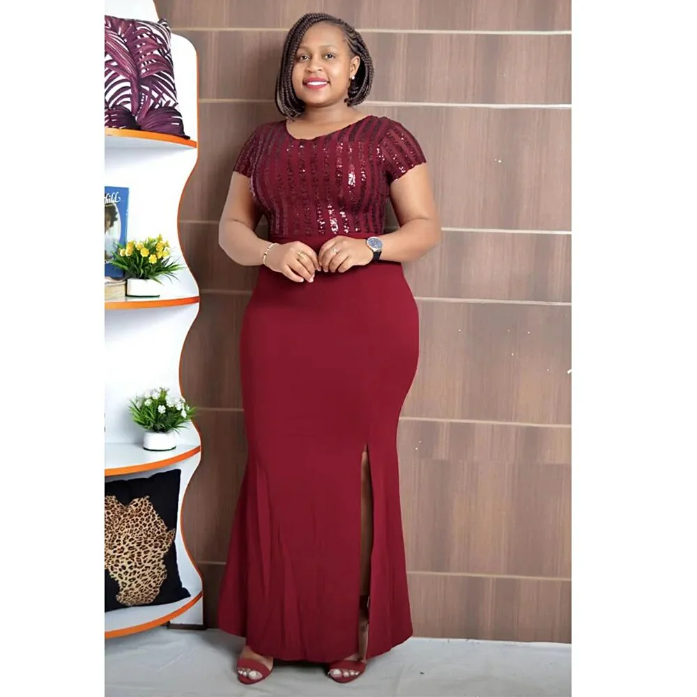 African Dress Women Robe Africaine Femme Bazin Riche Sequin Wedding Designer Long Dress Sexy Party Dresses 2023 New Summer - Image 4