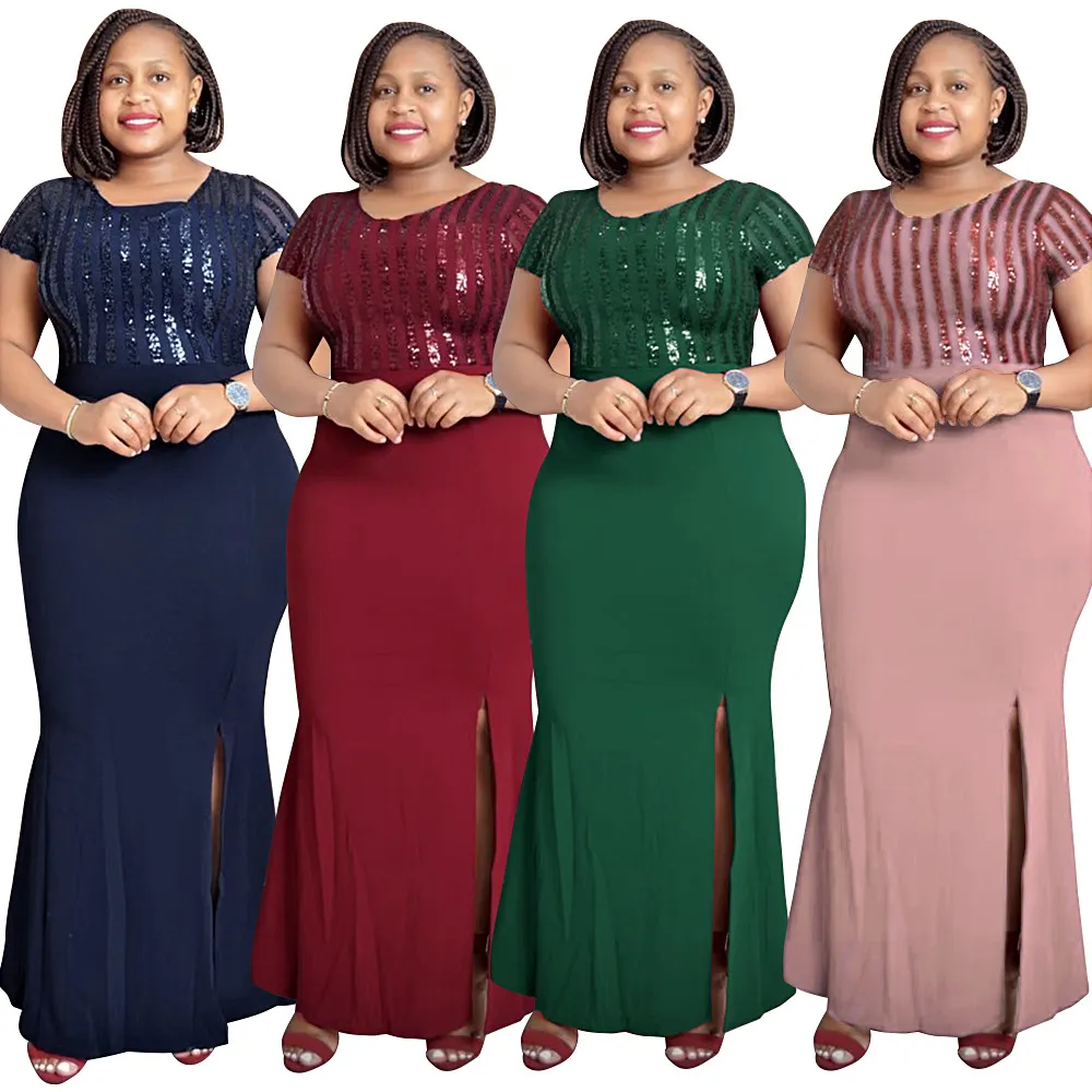 African Dress Women Robe Africaine Femme Bazin Riche Sequin Wedding Designer Long Dress Sexy Party Dresses 2023 New Summer - Image 5