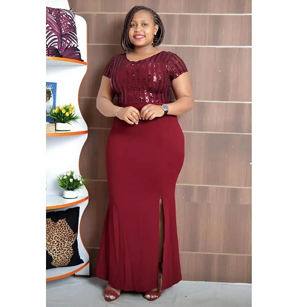 African Dress Women Robe Africaine Femme Bazin Riche Sequin Wedding Designer Long Dress Sexy Party Dresses 2023 New Summer - Image 8
