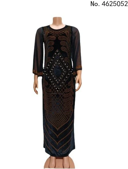 Sexy African Dresses For Women 2022 Autumn Stripe Africa Clothing Muslim Long Maxi Dress - Image 7
