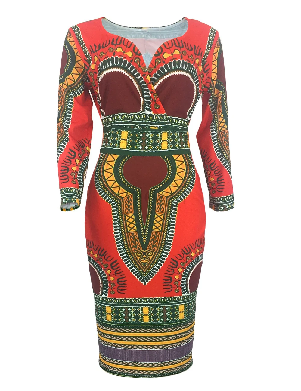 Sexy African Dresses for Women Cosplay Costume Dashiki Print Tribal Ethnic Fashion V-neck Dress - Image 10