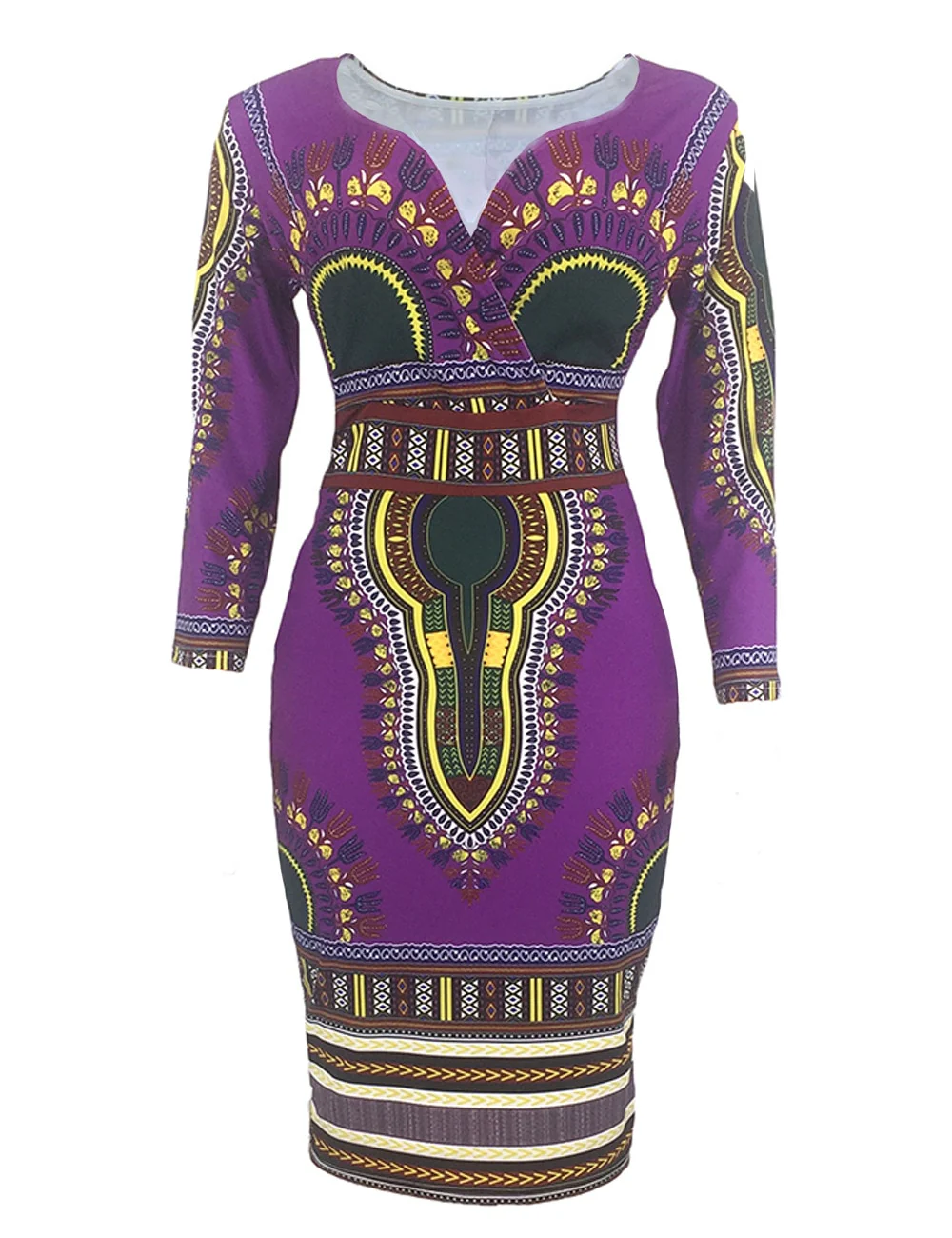 Sexy African Dresses for Women Cosplay Costume Dashiki Print Tribal Ethnic Fashion V-neck Dress - Image 3
