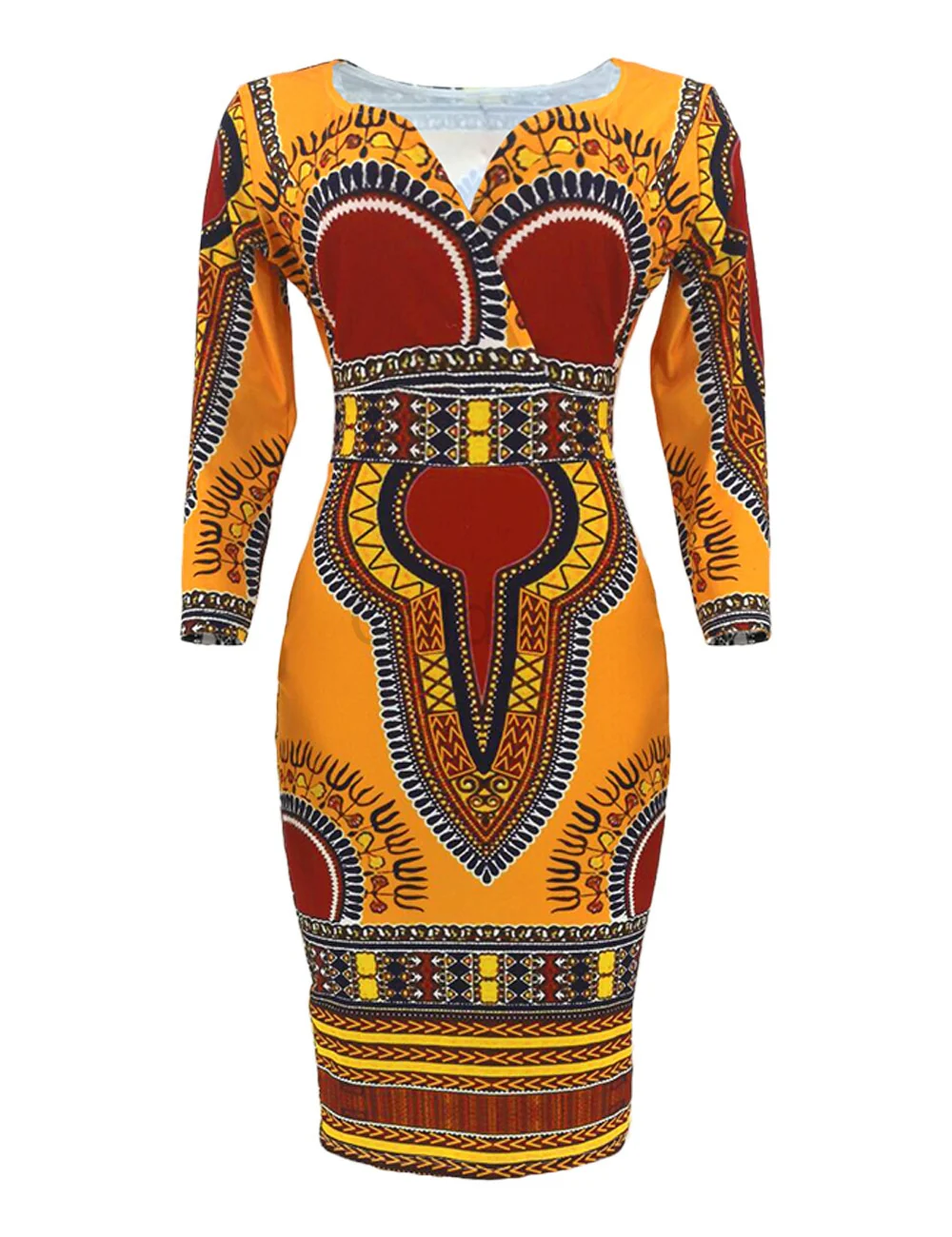 Sexy African Dresses for Women Cosplay Costume Dashiki Print Tribal Ethnic Fashion V-neck Dress - Image 5