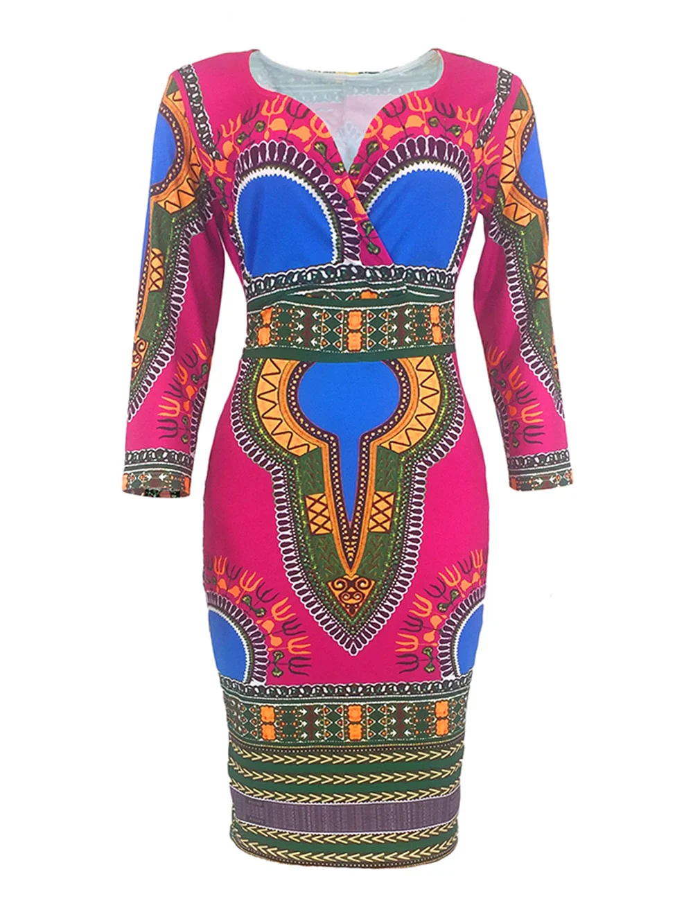 Sexy African Dresses for Women Cosplay Costume Dashiki Print Tribal Ethnic Fashion V-neck Dress - Image 6