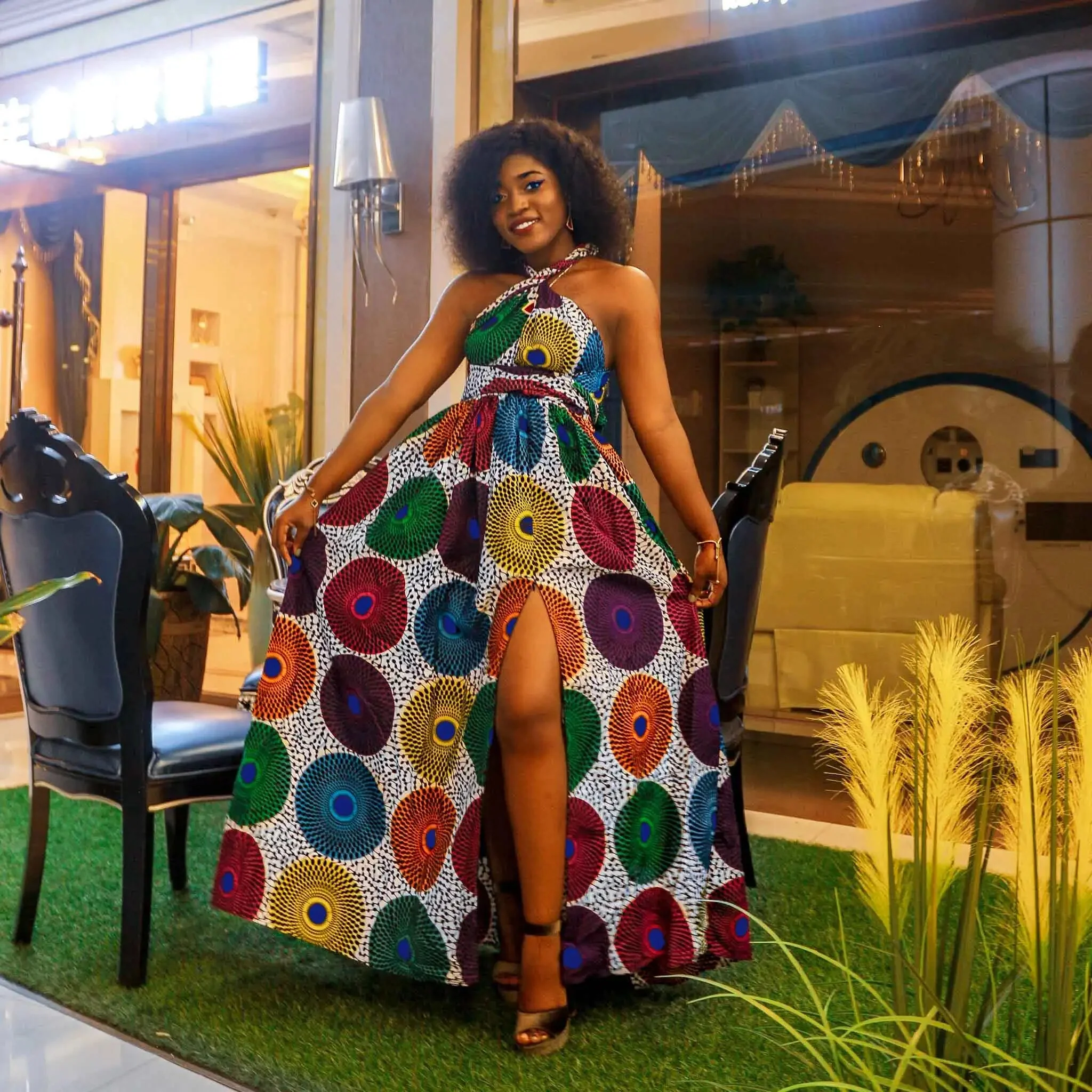 African Dresses For Women Elegant Maxi Dress DIY Sleeve Nigerian Traditional Clothing Ankara Print For Ladies Evening Party - Image 7