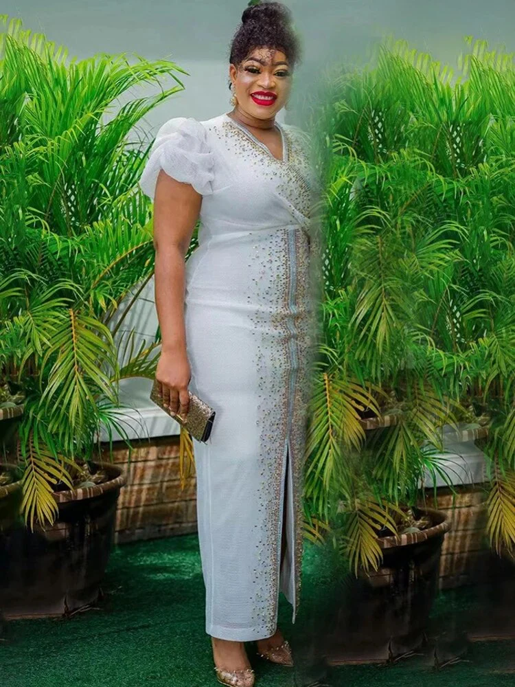 African Dresses For Women Vetement Femme Dashiki Abaya Diamonds Maxi Dress Africa Clothes Dashiki Ankara Dresses Autumn New - Image 2