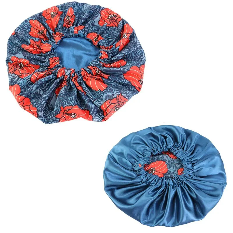 African Print Satin Bonnet With Long Ribbon Wrap Double Layer Headwrap Ankara Pattern Women Hair Cover Large Size Hair Wrap Cap - Image 11