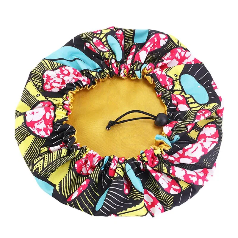 African Print Satin Bonnet With Long Ribbon Wrap Double Layer Headwrap Ankara Pattern Women Hair Cover Large Size Hair Wrap Cap - Image 14