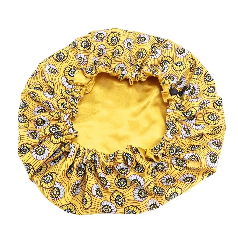 African Print Satin Bonnet With Long Ribbon Wrap Double Layer Headwrap Ankara Pattern Women Hair Cover Large Size Hair Wrap Cap - Image 16