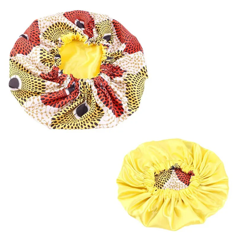 African Print Satin Bonnet With Long Ribbon Wrap Double Layer Headwrap Ankara Pattern Women Hair Cover Large Size Hair Wrap Cap - Image 17