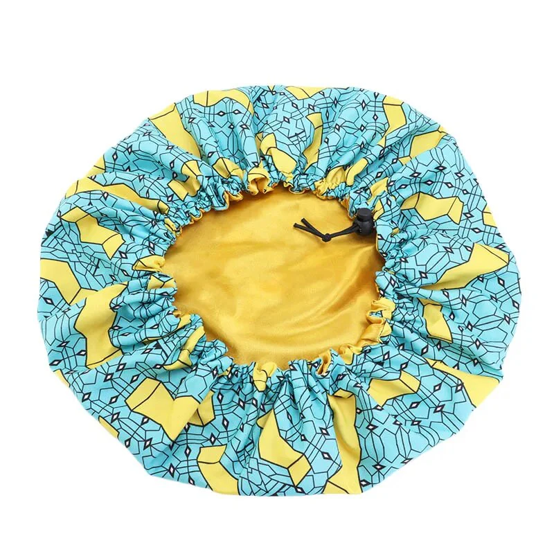 African Print Satin Bonnet With Long Ribbon Wrap Double Layer Headwrap Ankara Pattern Women Hair Cover Large Size Hair Wrap Cap - Image 21