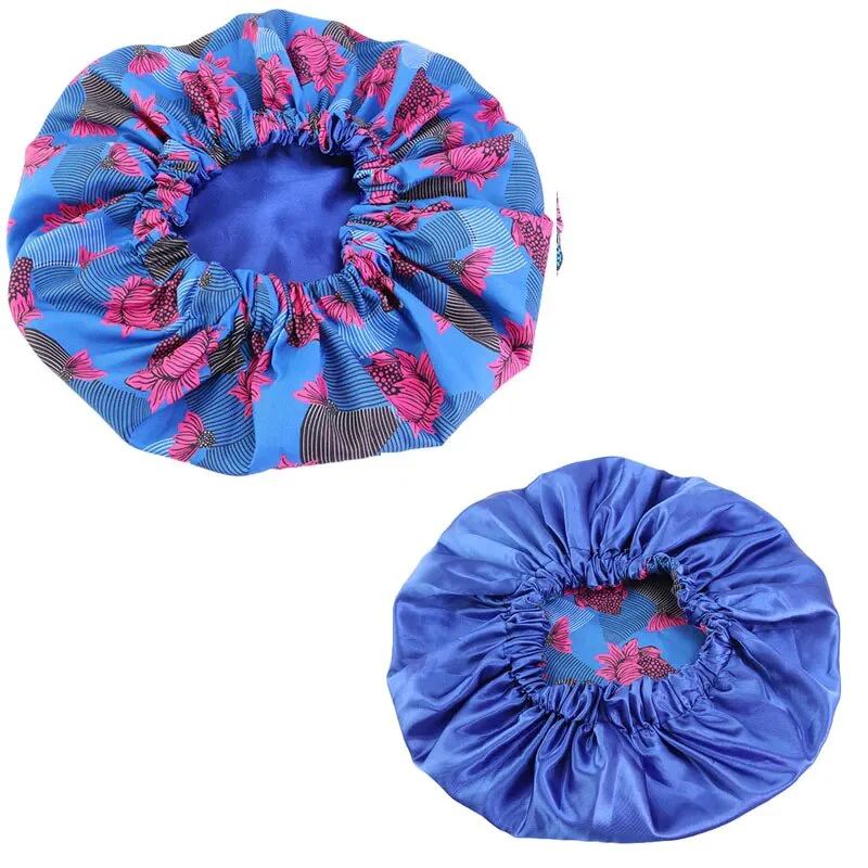 African Print Satin Bonnet With Long Ribbon Wrap Double Layer Headwrap Ankara Pattern Women Hair Cover Large Size Hair Wrap Cap - Image 22