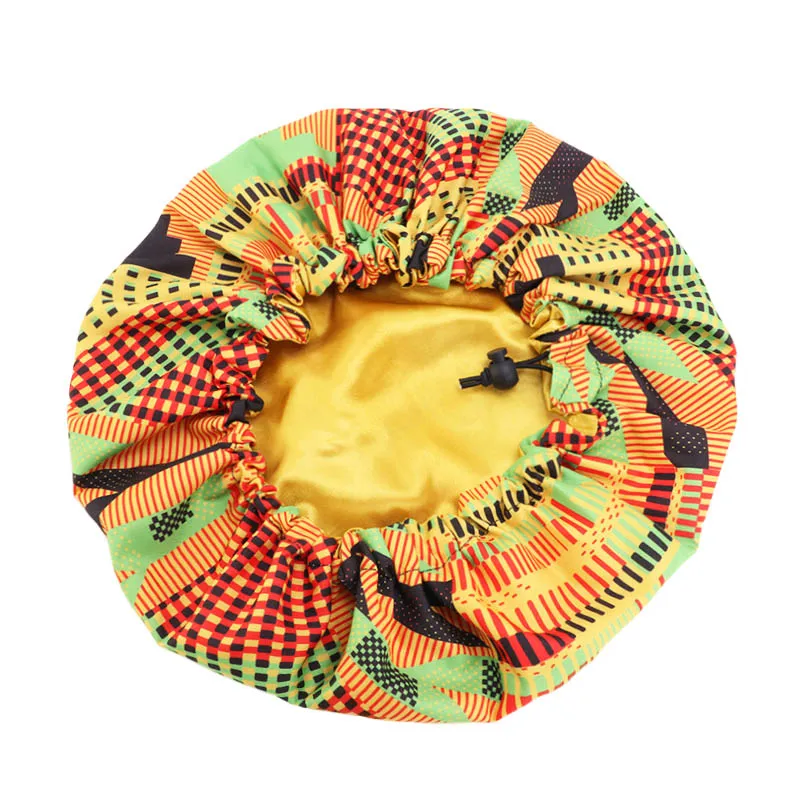 African Print Satin Bonnet With Long Ribbon Wrap Double Layer Headwrap Ankara Pattern Women Hair Cover Large Size Hair Wrap Cap - Image 26