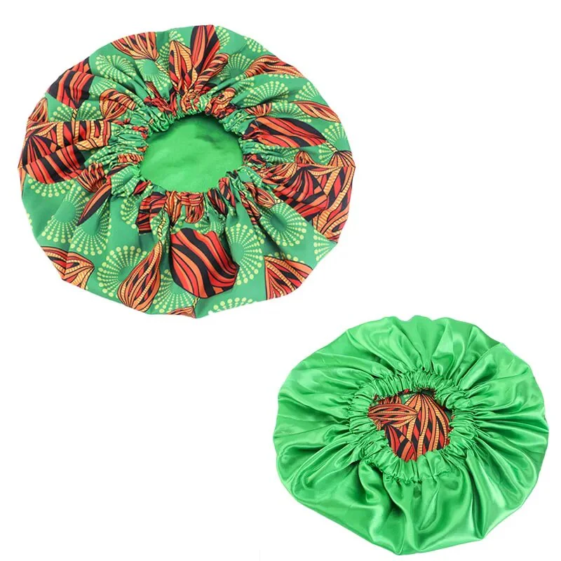 African Print Satin Bonnet With Long Ribbon Wrap Double Layer Headwrap Ankara Pattern Women Hair Cover Large Size Hair Wrap Cap - Image 30