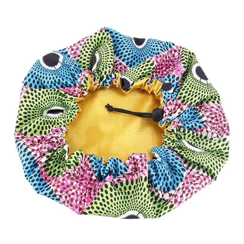 African Print Satin Bonnet With Long Ribbon Wrap Double Layer Headwrap Ankara Pattern Women Hair Cover Large Size Hair Wrap Cap - Image 6