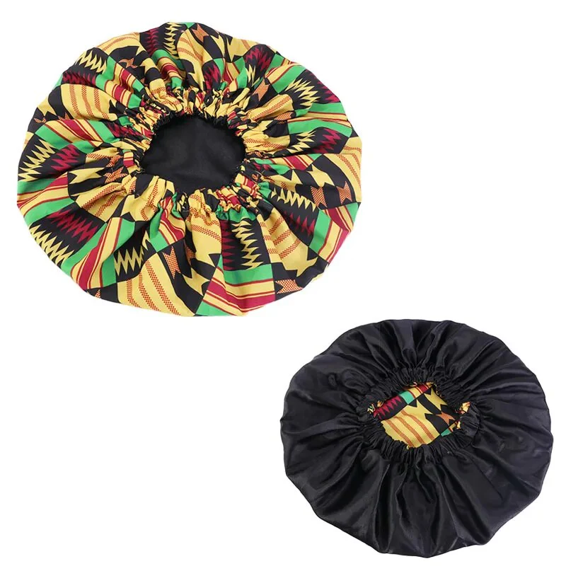 African Print Satin Bonnet With Long Ribbon Wrap Double Layer Headwrap Ankara Pattern Women Hair Cover Large Size Hair Wrap Cap - Image 8