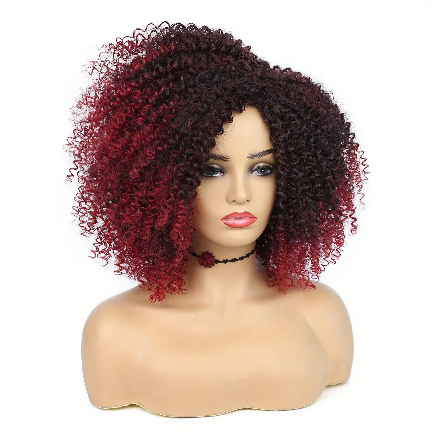 Afro Kinky Curly Wigs Short Afro Kinky Curly Wigs For Women Synthetic Heat Resistant Hair Replacement Wig For Cosplay Party Daily Use - Image 9