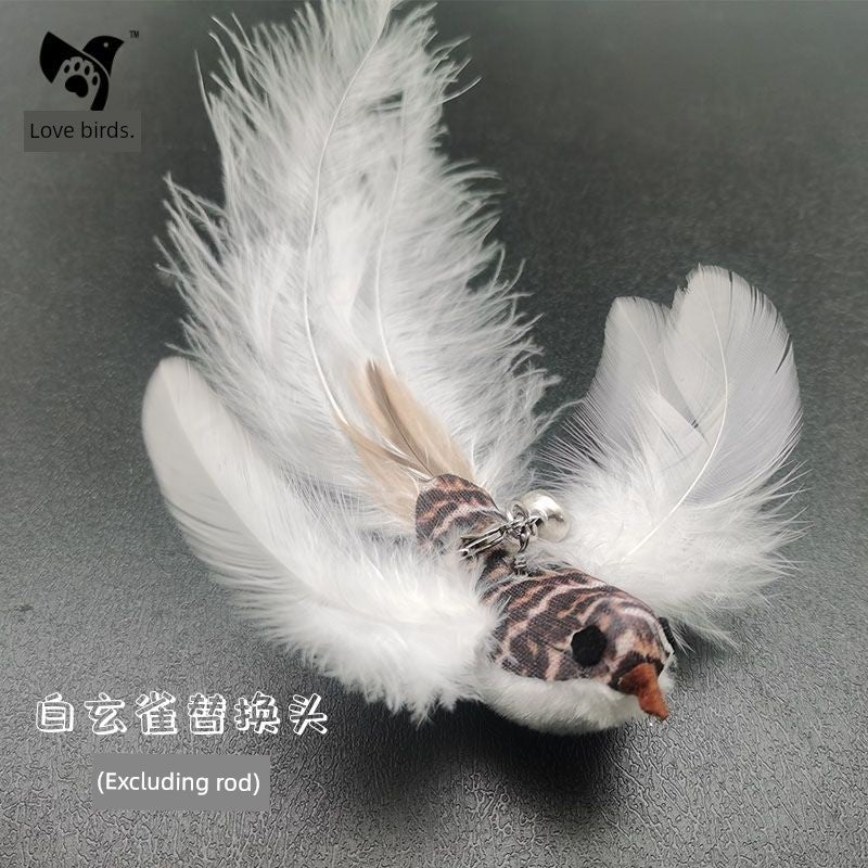 Aifei Bird Cat Toy Sucking Cat Feather Cat Playing Rod Artificial Bird Bunny Steel Wire Cat Teaser Pet Supplies - Image 12