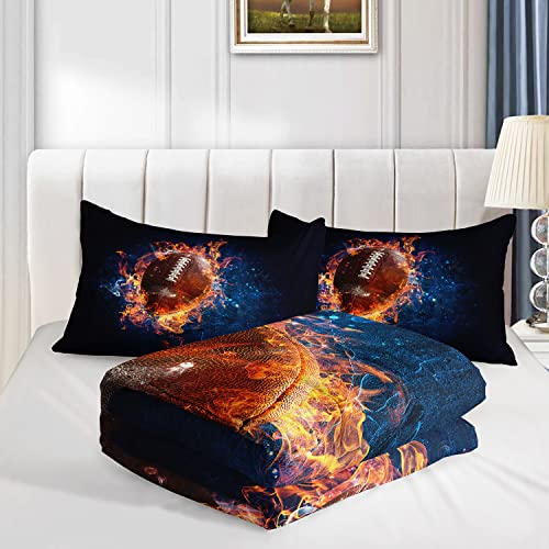 AILONEN Football Comforter Sets for Teenage Boys Bedroom, Basketball Theme Bedding Set Twin Size,Superior Slam Dunk Print Quilted Duvet for Cool Kids Bed,Sport Quilt,Microfiber Fabric,3Pcs - Image 6