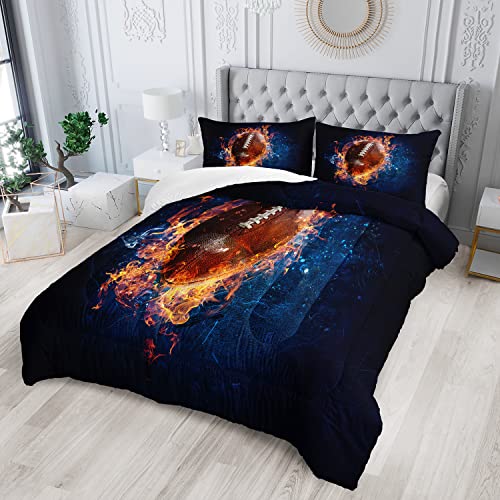 AILONEN Football Comforter Sets for Teenage Boys Bedroom, Basketball Theme Bedding Set Twin Size,Superior Slam Dunk Print Quilted Duvet for Cool Kids Bed,Sport Quilt,Microfiber Fabric,3Pcs - Image 7