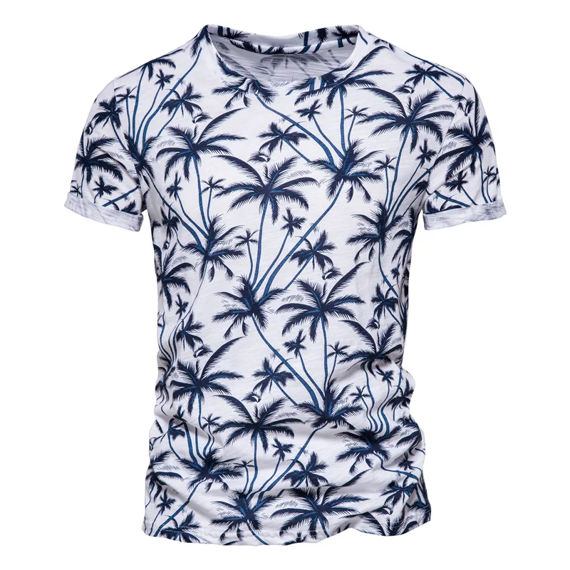 AIOPESON 2021 Hawaii Style 100% Cotton T-Shirt Men O-neck Print Shirt Men Casual Men Clothing Summer High Quality Men's T Shirts - Image 10