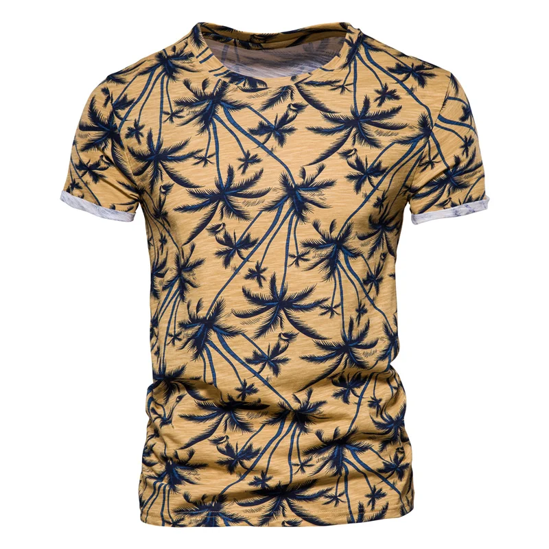 AIOPESON 2021 Hawaii Style 100% Cotton T-Shirt Men O-neck Print Shirt Men Casual Men Clothing Summer High Quality Men's T Shirts - Image 11