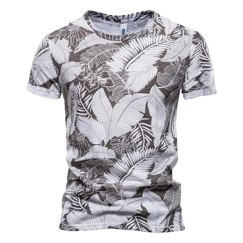 AIOPESON 2021 Hawaii Style 100% Cotton T-Shirt Men O-neck Print Shirt Men Casual Men Clothing Summer High Quality Men's T Shirts - Image 15