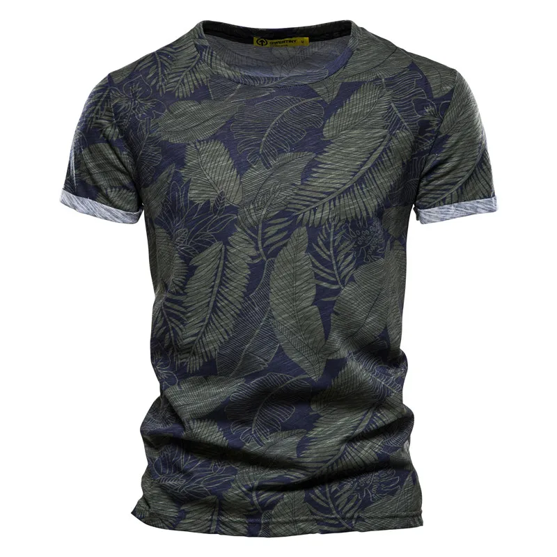 AIOPESON 2021 Hawaii Style 100% Cotton T-Shirt Men O-neck Print Shirt Men Casual Men Clothing Summer High Quality Men's T Shirts - Image 17