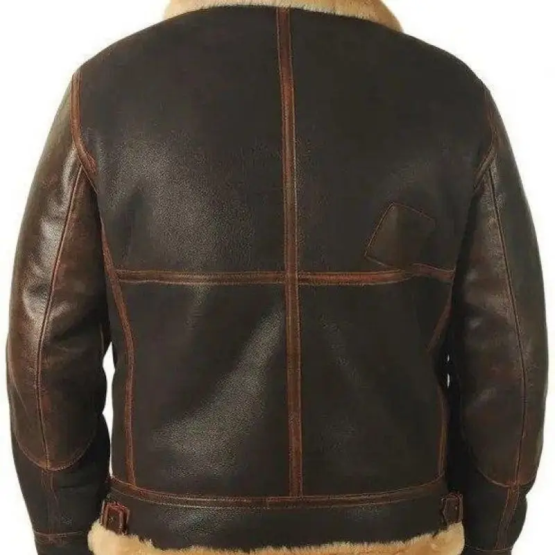Air Force Pilot Leather Jacket Men Plus Velvet Thickened PU Leather Jacket Male Fur Coat Outwear Autumn Winter Men Clothing - Image 5